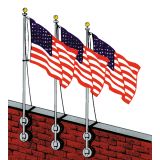 12' Streaming Vertical Wall Flagpole Set